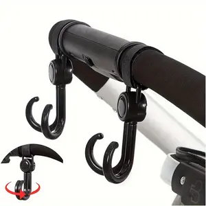 4pcs  Portable Stroller Storage Hooks,Stroller Rotatable Hooks, Organizer Hooks, Hanging Hooks