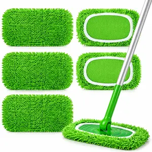 5 Pieces of Absorbent Mop Cloth, Suitable for Both Dry and Wet Use, Suitable for Cleaning Surfaces Such As Hardwood and Ceramic Tiles Household Microfiber Mop Pads Reusable Mop Pads