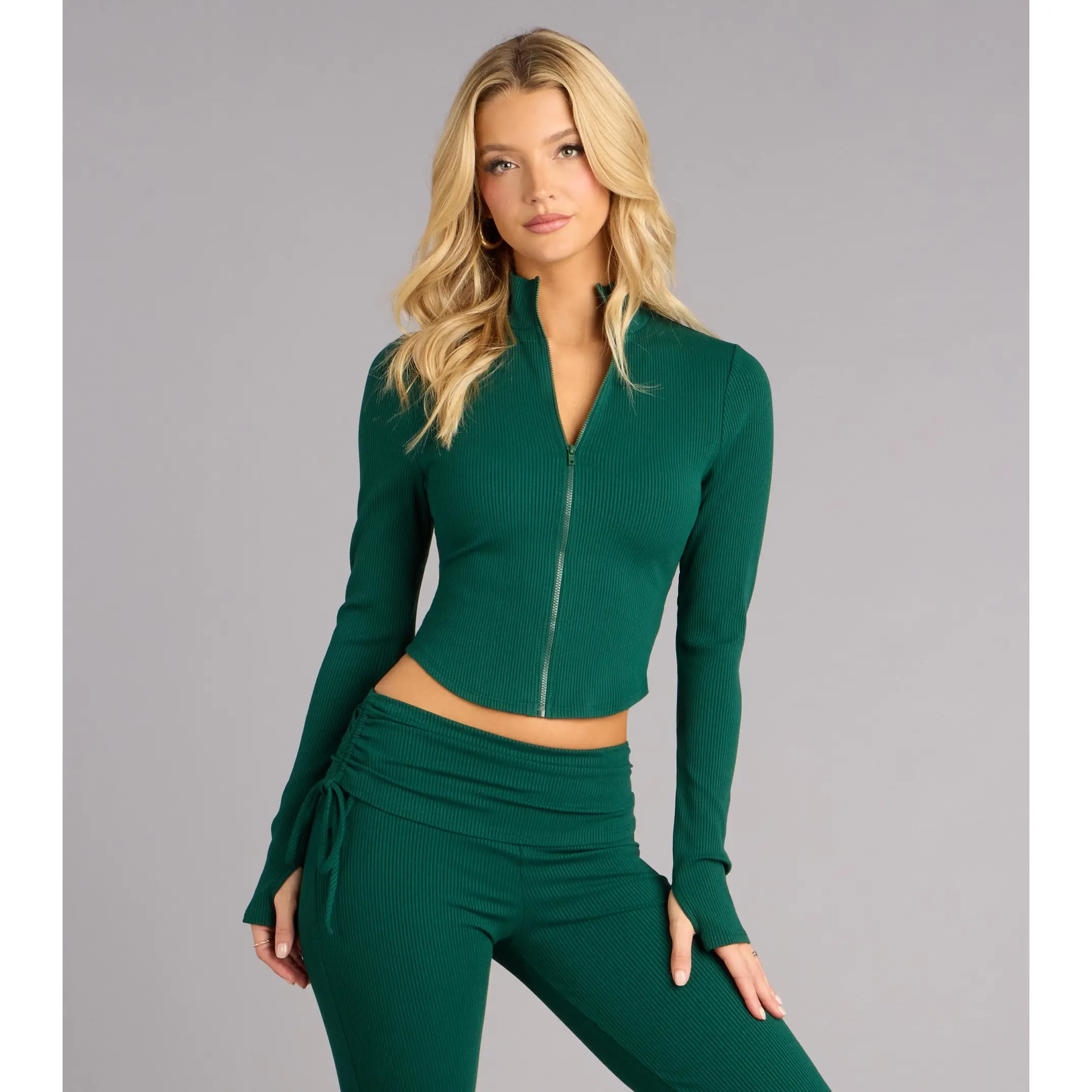 At Your Leisure Zip-Up Crop Jacket