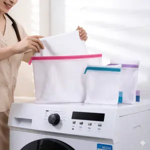 Premium 3-Pack Mesh Laundry Wash Bags – Antimicrobial Protection for Delicates, Lingerie & Sweaters | Multi-Size Set (Small, Medium, Large)
