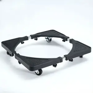 Adjustable Washing Machine Mobile Base with Brakes and Wheels, Universal Multi-Functional Stability and Durable Design, Ideal for Home Appliance Support