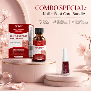 SOVS Multi-Purpose Nail Repair 30ml + Cherry Red Nail Polish Set | Smooths, Strengthens & Enhances Nail Appearance for Hands & Feet#DealsForYouDays
