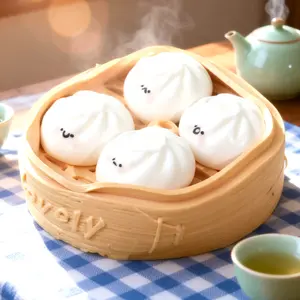 Pawtoto A Basket of Bao Squishy Toy Handmade Food Grade Silicon Creamy Clay Feel Soft Quick Rebound Perfect Gift #Summervibes