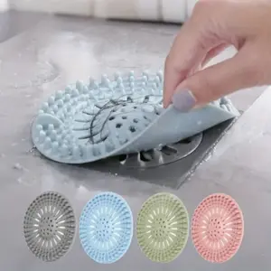 2PCS Silicone Hair Filter Set, Heart-Shaped Drain Protector, Easy Clean & Install, Multi-Color Options, Ideal for Bathroom & Kitchen Drains