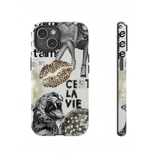 Leopard Print & Star Pattern 2-in-1 Smartphone Cellphone Case, Phone Accessory with Protector Cover, Compatible with iPhone 17,16,15,14,13,12,11,X,XS,XSMAX,XR,7P,8P, Ideal Birthday Gift for Men & Women, Accessories, Casing