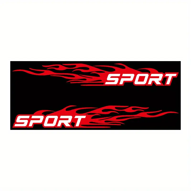 2PCS/SET Dynamic “Flame SPORT” Style Universal Car Sticker This energetic style sticker (suitable for car bodies/notebook covers) with flame texture + bold font adds a “speed attribute logo” to the car, sharp and eye-catching on drives