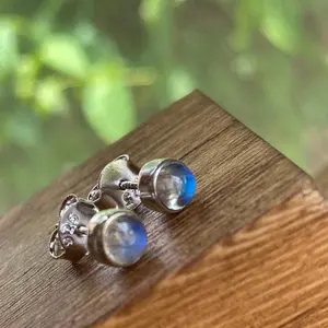 Tiny Gemstone or Birthstone Studs - Sterling Silver 925 Tiny Gemstone or Birthstone Studs - Sterling Silver 925