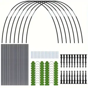 Fiberglass Greenhouse Hoops Set, 54/90pcs/set Adjustable Garden Support Arch with Detachable Brackets for Healthy Plant Growth, Greenhouse Hoops for Outdoor Gardening, Garden Supplies