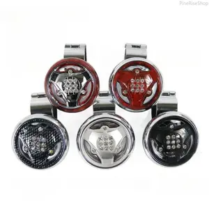 Bling Rhinestone Car Steering Wheel Spinner Knob - Universal Anti-Slip Power Handle Booster for Low-Speed Parking, Outdoor Driving (Multi-Color)