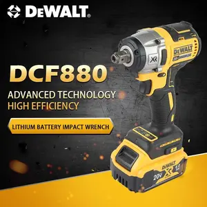 DEWALT DW880 Lithium Brushless Impact Wrench 20V Detachable Tire High Torque High Speed Powerful Disassembly Tool m18 fuel Cordless Drill Set with Work Light