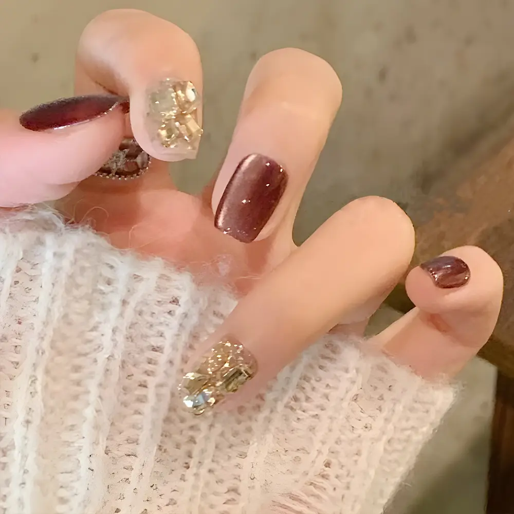 Handmade Press On Nails - 5 Bags, High Quality, Reusable, short nails, Nail Loveful, Nails Heaven