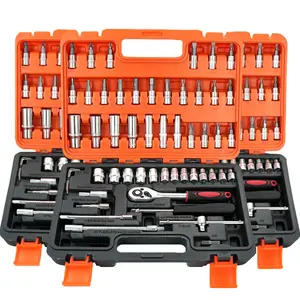 53-Piece 1/4" Socket Set,Driver Bits Metric Tool Set,72 Teeth Quick Release Ratchet Wrench Set with Flexible Extension Rods,S2 Screwdriver Bit,CRV Sockets/Deep Sockets,Tool for Car Bicycle Repair&DIY