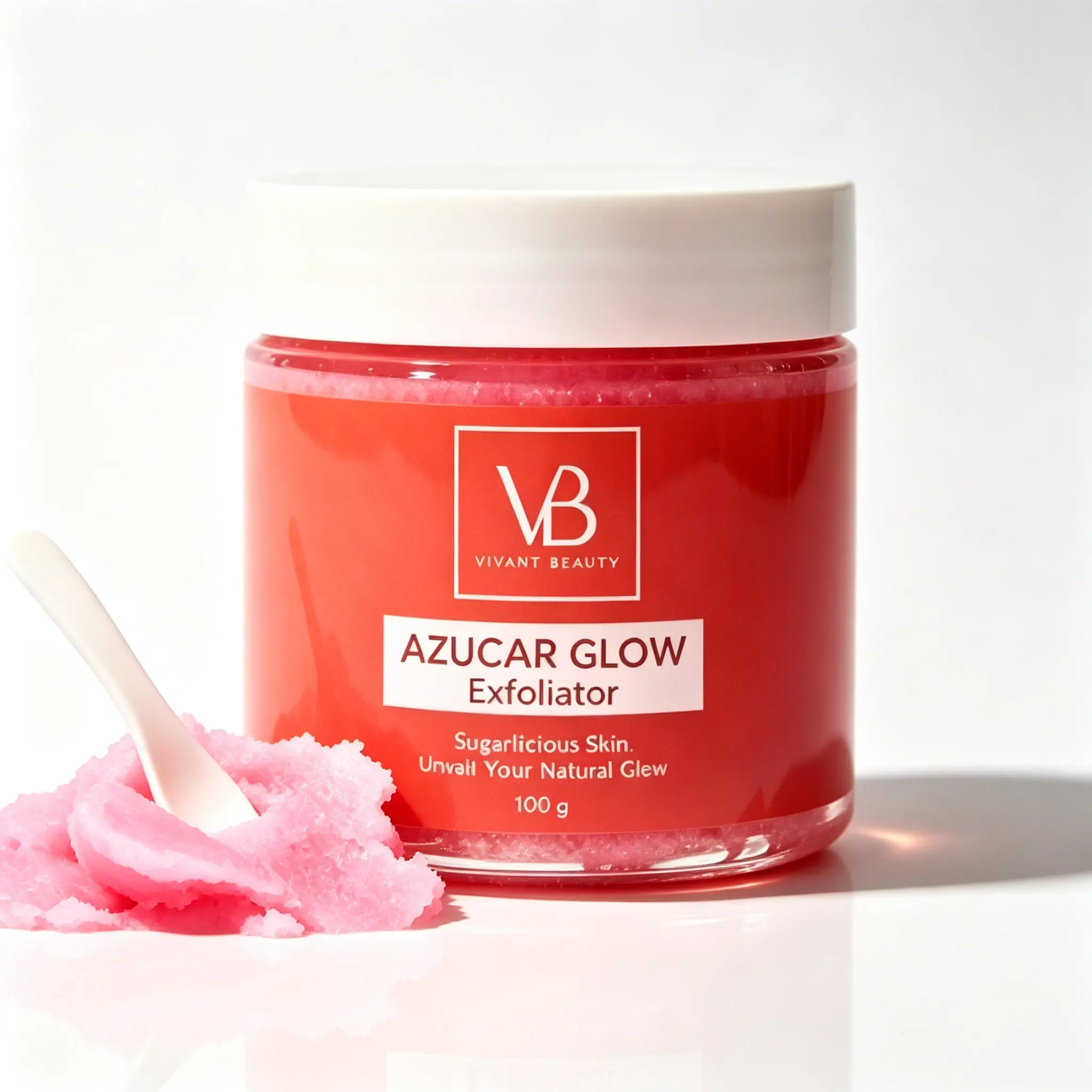 VB AZUCAR GLOW Brightening Sugar Scrub - Exfoliating Body & Face Polish to Remove Dead Skin & Fade Dark Spots. Deeply Hydrating Daily Care for Smooth, Radiant Skin (100g).