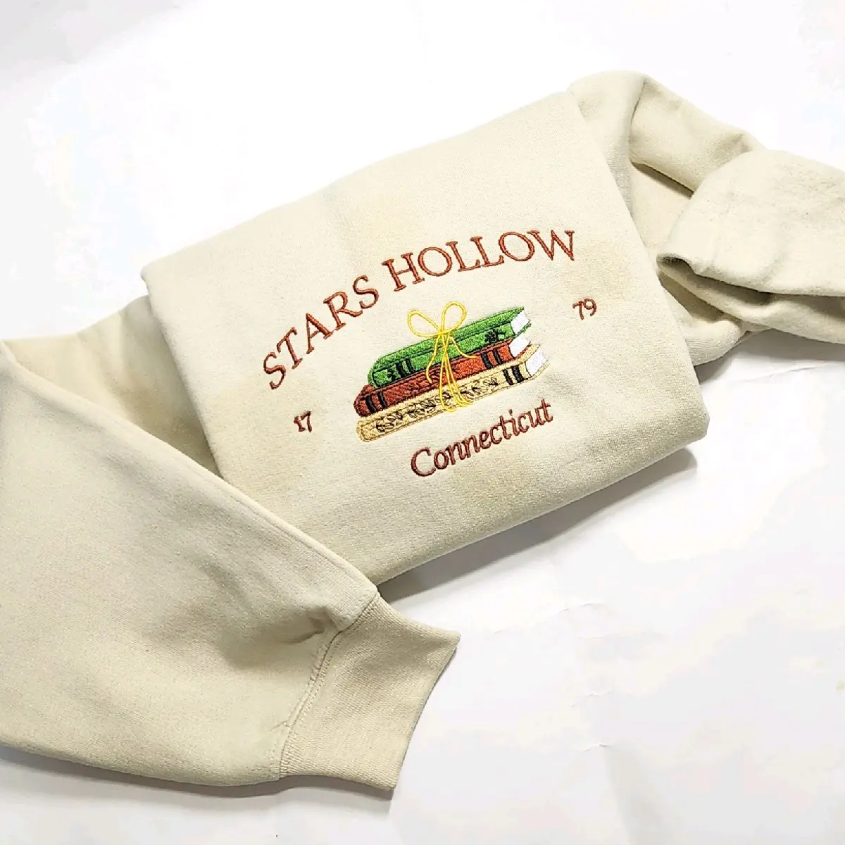 Embroidered Gilmore Girls Stars Hallow Cotton Crew Neck