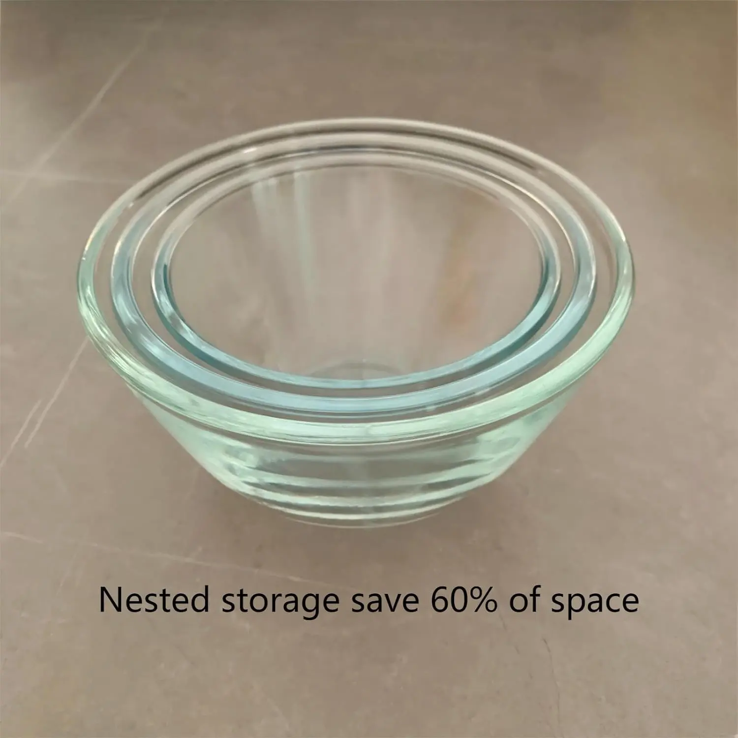 BECFISH Small Borosilicate Glass Tableware Bowls Set (17,27,37 oz) - Oven, Microwave, Dishwasher, Freezer Safe, Lead-Free, Sturdy, Stackable Nesting Bowls