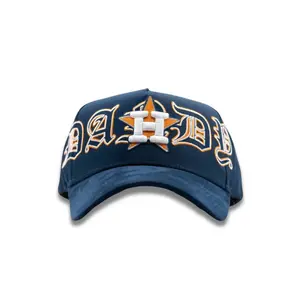 Dandy Hats Astros Blue Orange Snapback – Vintage Baseball Cap, Houston Style Embroidery Hat, Adjustable Streetwear Hip Hop - for Men & Women