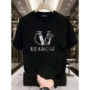 2025 new men's stylish pure cotton round-neck casual printed T-shirt, suitable for both men and women, perfect for fashionable and relaxed summer outfits.