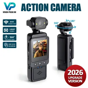 2026 New WiFi Body Camera, Wireless Action Camera, Portable Wearable Video Recorder with 360° Rotatable Lens, 1080P HD, IR Night Vision, Anti-Shake, One‑Button Control, Recording, Lightweight for Outdoor Sports Travel Vlogging, Support 64GB TF Card