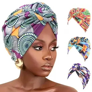 4 Pack Headwraps for Women Beanie with Relaxed Elastic Jersey Head Scarf Turban Pre-Knotted Chemo Hats for Daily Use Soft Polyester Spandex Lightweight Breathable Skin-Friendly Comfortable