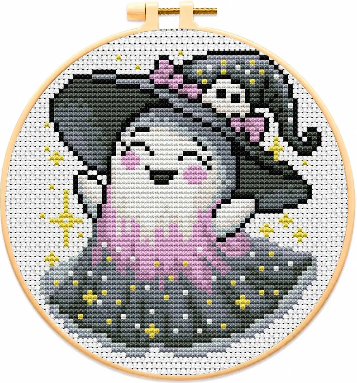 Ghost Stamped Cross Stitch Kits for Adults Beginners with Frame | Partial 11CT Halloween Cross-Stitch Kit,DIY Arts and Crafts for Adults,Embroidery Kit for Adults Beginners 8x8inch