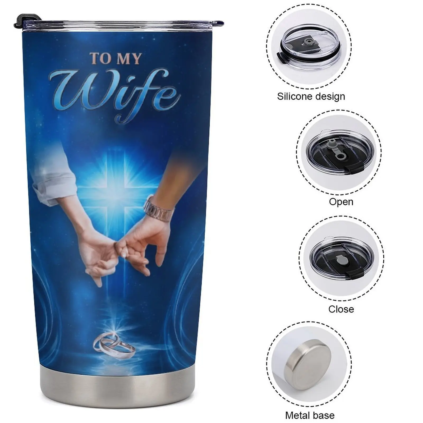 To My Wife Gifts for Wife 20 Oz Tumbler, Gifts for Her -Wife Birthday Gift ldeas, Valentines Day Gifts for Her,Mothers Day, Christmas Gift Ideas Stainless ContainerDrinkware Flasks Portable Water Bottles