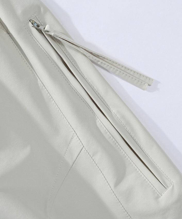 American retro solid color drawstring elastic waist pants with side zipper pockets and rear pocket, adjustable cuffs, ice silk fabric, loose long pants; men’s quick-dry breathable casual pants for everyday wear and outdoor sports; unisex design.