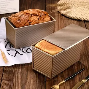 Non-Stick Toast Box Mold with Lid, Wave Bread Container, Home Carbon Steel Baking Tray, Non Toxic Bakeware, Essential Kitchen Tool, Easy Clean
