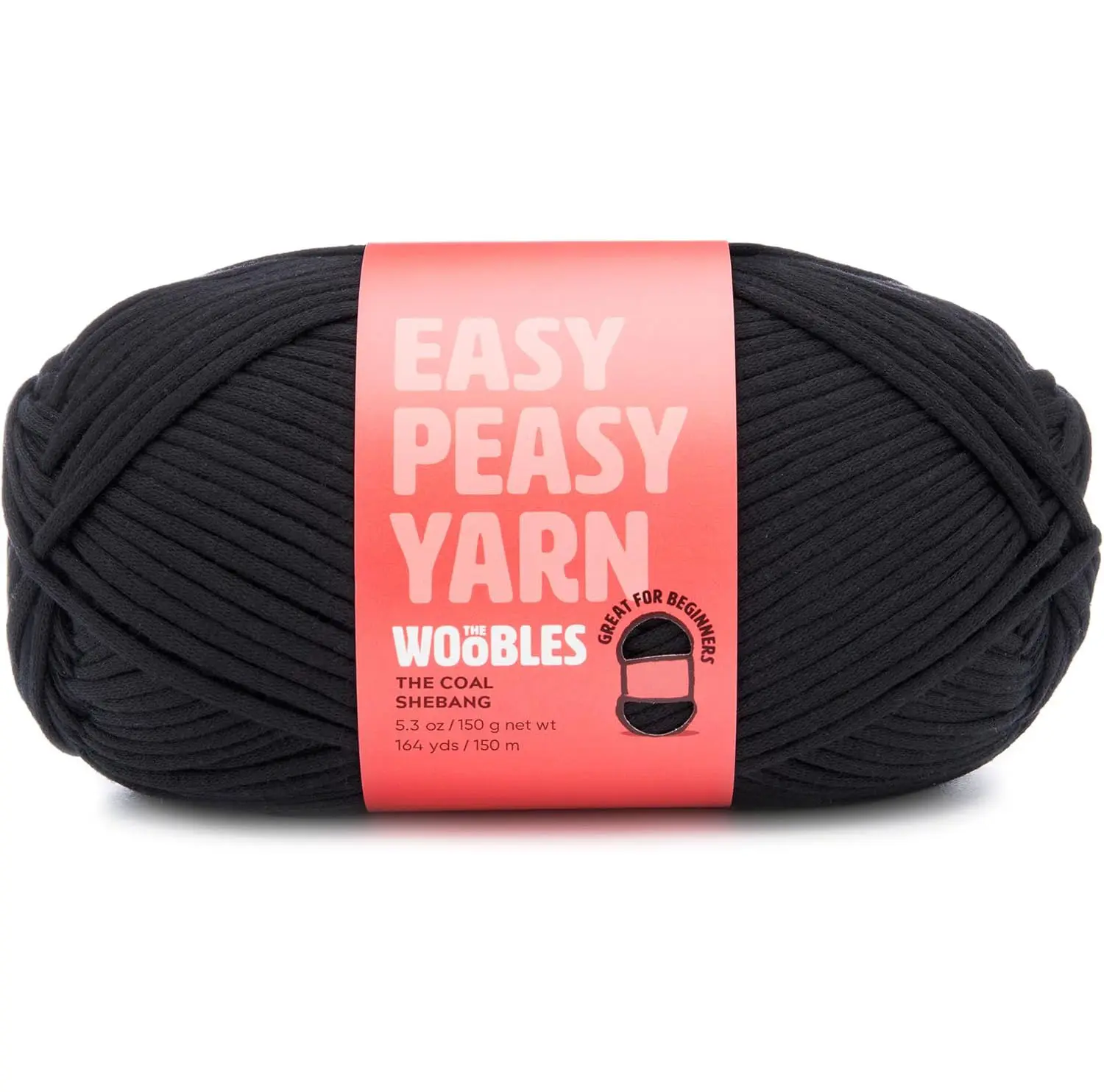 Woobles Easy Peasy Yarn for Beginners - Crochet & Knitting Yarn with Easy-to-See Stitches - Medium #4 Worsted - Cotton-Nylon Blend