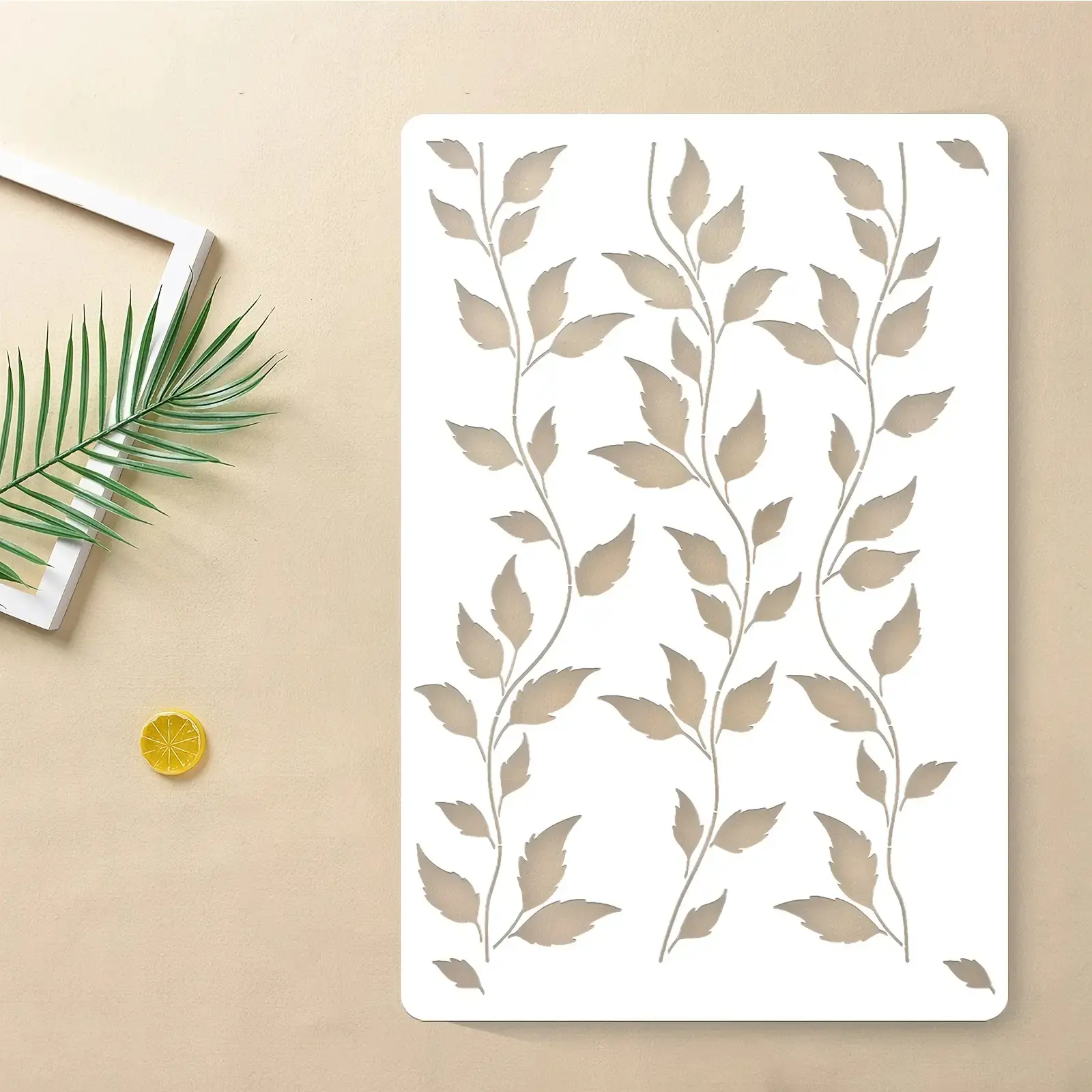 Elegant Grape Leaf Wall Template 16x24 Inches, Reusable Plant Pattern for Painting, Wall Art Painting and Room Decoration, Artwork for Walls, Natural Beauty Addition