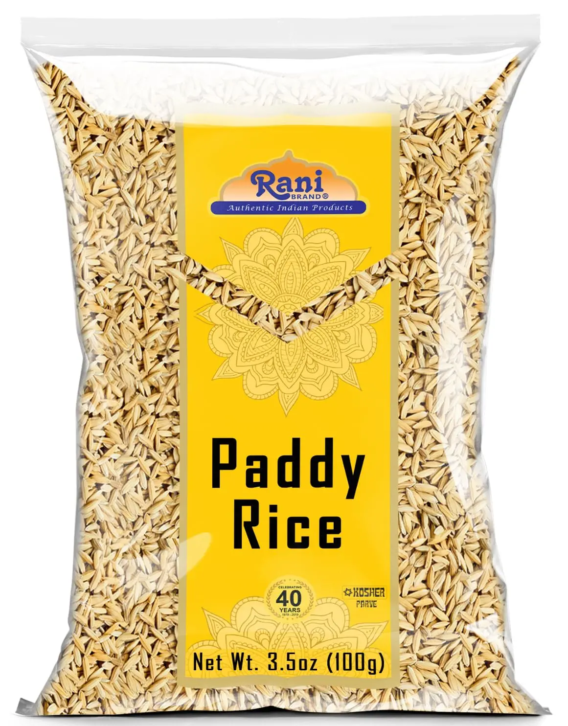 Rani Paddy Rice (Raw Unfinished Rice) 3.5oz (100g) ~ All Natural | Vegan | Gluten Friendly | NON-GMO | Kosher | Product of USA