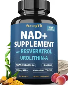NAD Supplement with Resveratrol & Urolithin-A, Anti-Aging Complex for Women & Men. Liposomal NAD Plus, 1000mg NAD+ Booster, NMN Alternative for Energy & Healthy Aging, USA