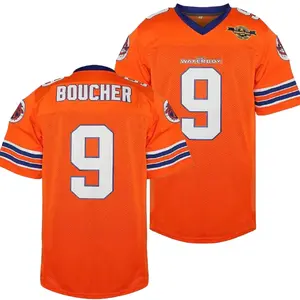 Bobby Boucher #9 The Waterboy Adam Sandler Movie Mud Dogs Bourbon Bowl 50th Anniversary Football Jersey 100% Polyester Breathable Mesh Quick-Dry School Uniforms 90s Theme Parties Christmas giftsRAIMENTRY