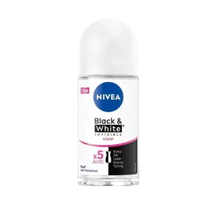 NIVEA Women Black & White Invisible Clear Roll-On Deodorant 50ml – 72H Sweat & Odor Protection, No White Marks, Alcohol-Free, Fresh Scent – Pack of 1/2/3 desodorante mujer