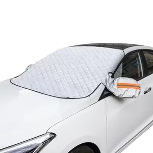 Snow Protection & Sun Defense Car Windshield Cover 9-Magnetic Fixed Half-Cover with Optional UV Protection Portable Foldable for Most Car ModelsGift