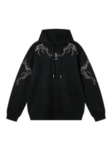 New Autumn Thorn Embroidered Hoodie for Men, Trendy Fashion Versatile Casual Hooded Jacket, Stylish and Comfortable Outerwear