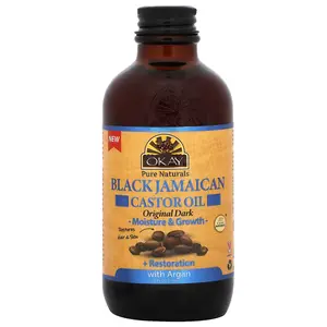 Okay Pure Naturals Black Jamaican Castor Oil With Argan, Original Dark, 4 fl oz (118 ml)