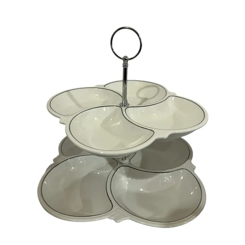 2 Layer Snack Plate with Fine Porcelain Material
