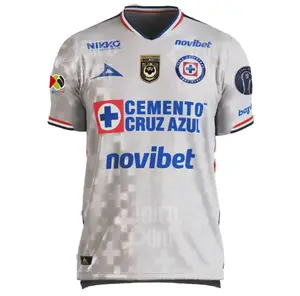 Customizable Pirma Men's Cruz Azul away Jersey 25/26 Champion 9 Liga BBVA Patches (Blue), america NAFU cup