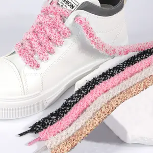 Decorative Fuzzy Shoelaces for Women Plush Fluffy Style Soft Chunky Laces Fashion Strings for Gifts