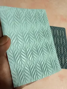 Bargello Leafy polymer clay rubber stamp texture mat