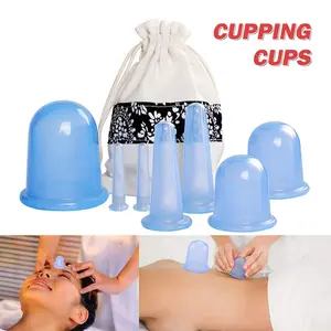 2025 new Silicone Vacuum Cupping Cups Blue Cupping Therapy Set with Strong Suction Anti-Cellulite Cupping Device for Adults