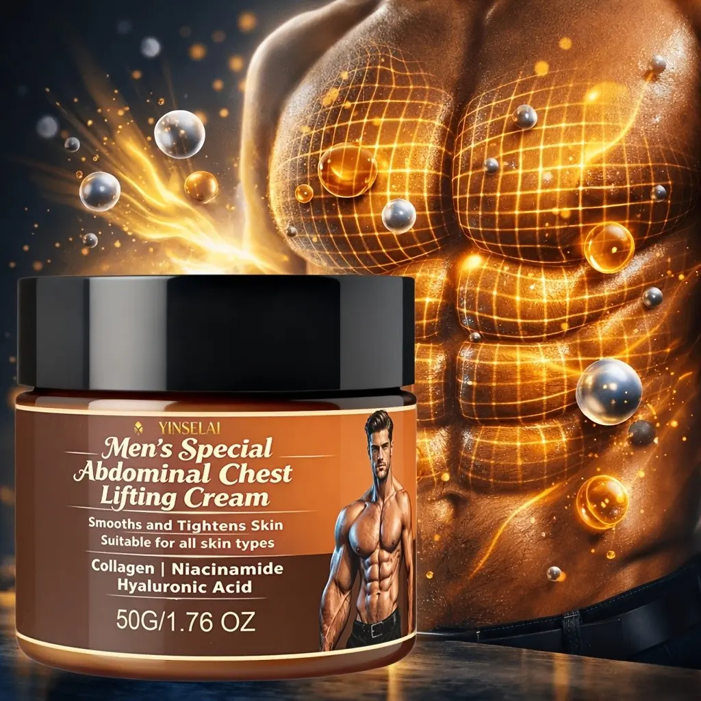 Men's Chest and Abdomen Firming Cream, Bee Venom + Collagen, Instant Tightening, Non-Greasy, 50g, Suitable for All Skin Types, Body Lifting Cream, Body Firming Moisturizer