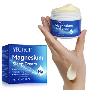Yecuce Topical Magnesium Lotion - 90g Hydrating Body Moisturizer, Cosmetic Body Care with Coconut Oil, Shea Butter, Hyaluronic Acid, Essential Oils for Relaxation & Sleep Support (Single Item)