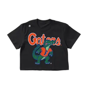 Florida Gators Women's Logo Crop T-Shirt - Lady's Short-Sleeve Casual Fit Graphic Top, Breathable Fabric for Everyday Wear