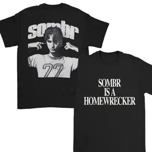 Comfort Colors Sombr Is A Homewrecker T-Shirt, Artist Fan Merch Tee, Indie Pop Music Graphic Shirt, Vintage Aesthetic Unisex Black Cotton Tee Gift