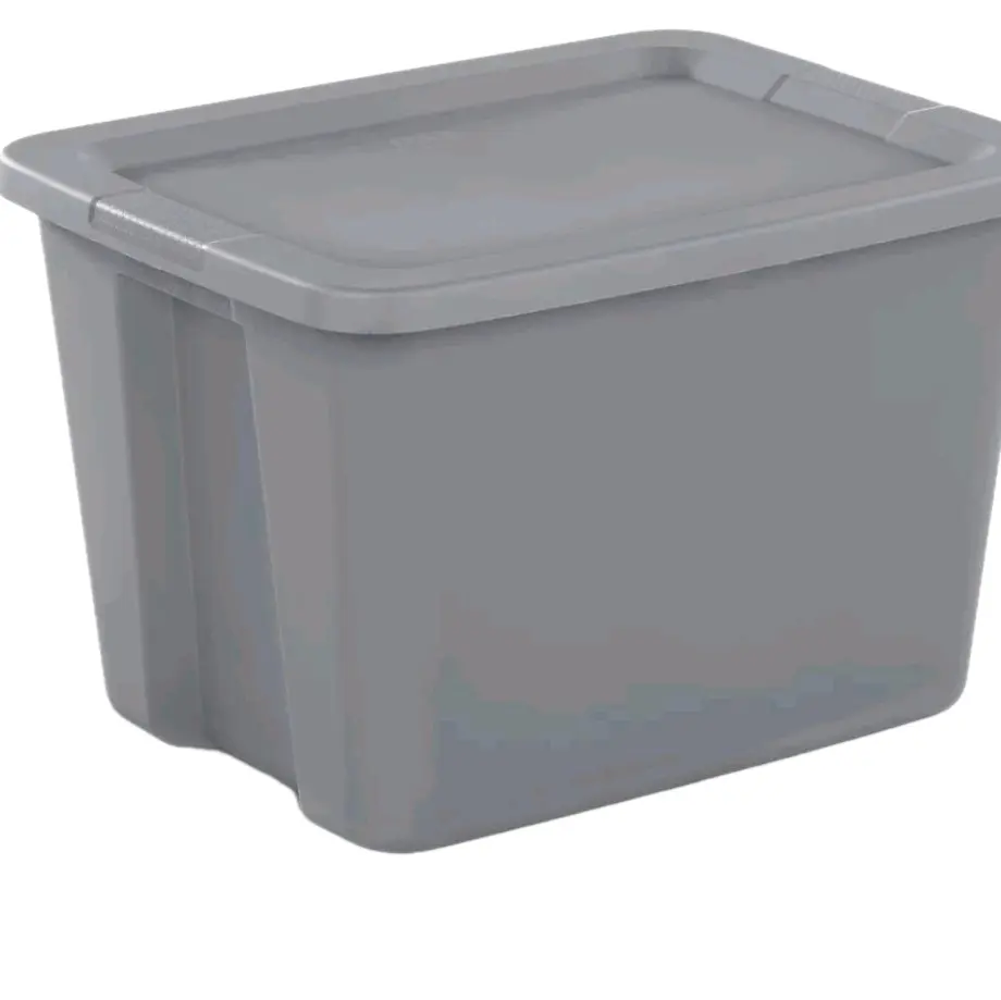 Sterilite 18-Gal Large Plastic Storage Bin with Snap-On Lid, Gray