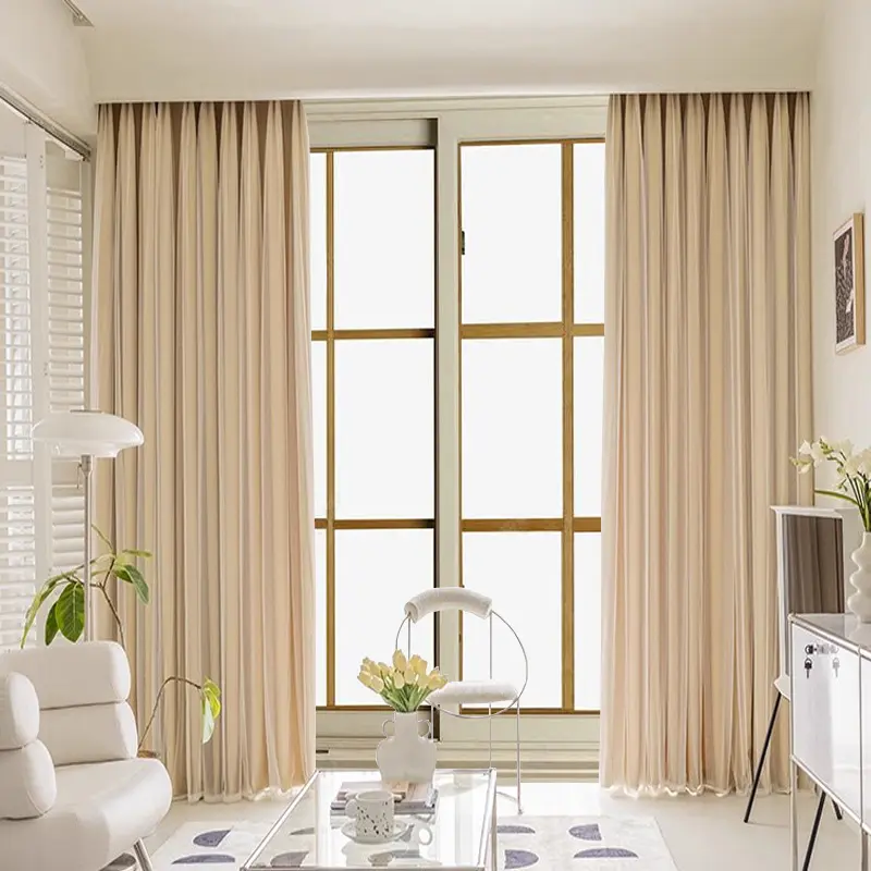 French Style High-End Double Layer Sheer Curtains, Window Curtain, Elegant Home Decor, Light Filtering Drapes for Living Room & Bedroom, Set of 2 Pieces