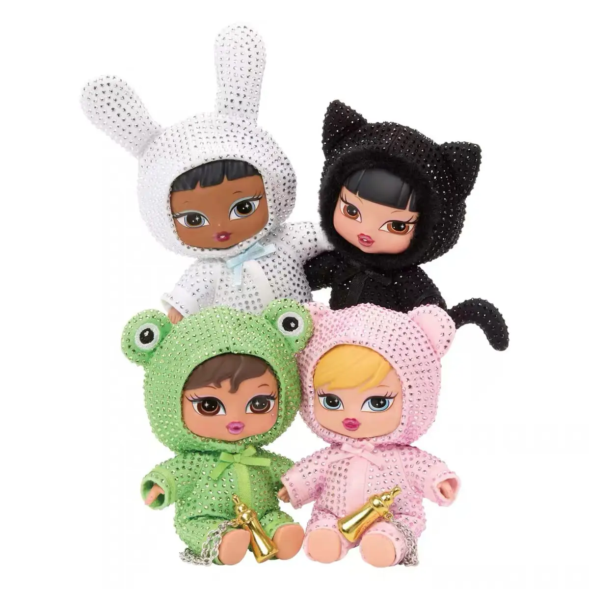 【Pre-sale Early August】Official Bratziez Blind Box Plush Keychain - Series 2, Y2K Bratz Baby Figure Bag Charm, Vinyl Face Surprise Collectible Art Toy for Girls, Teens & Collectors, Cute Animal Onesie