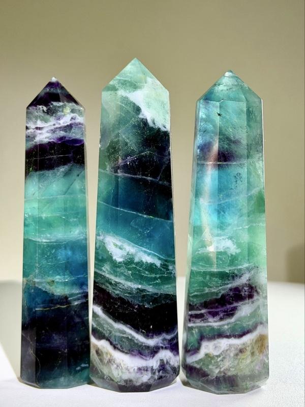 Natural Rainbow Fluorite Tower Intuitively Chosen 2.75" to 3.5" Energy Healing and Crystal Enthusiasts Decoration Home Ornament purple crystals for sale