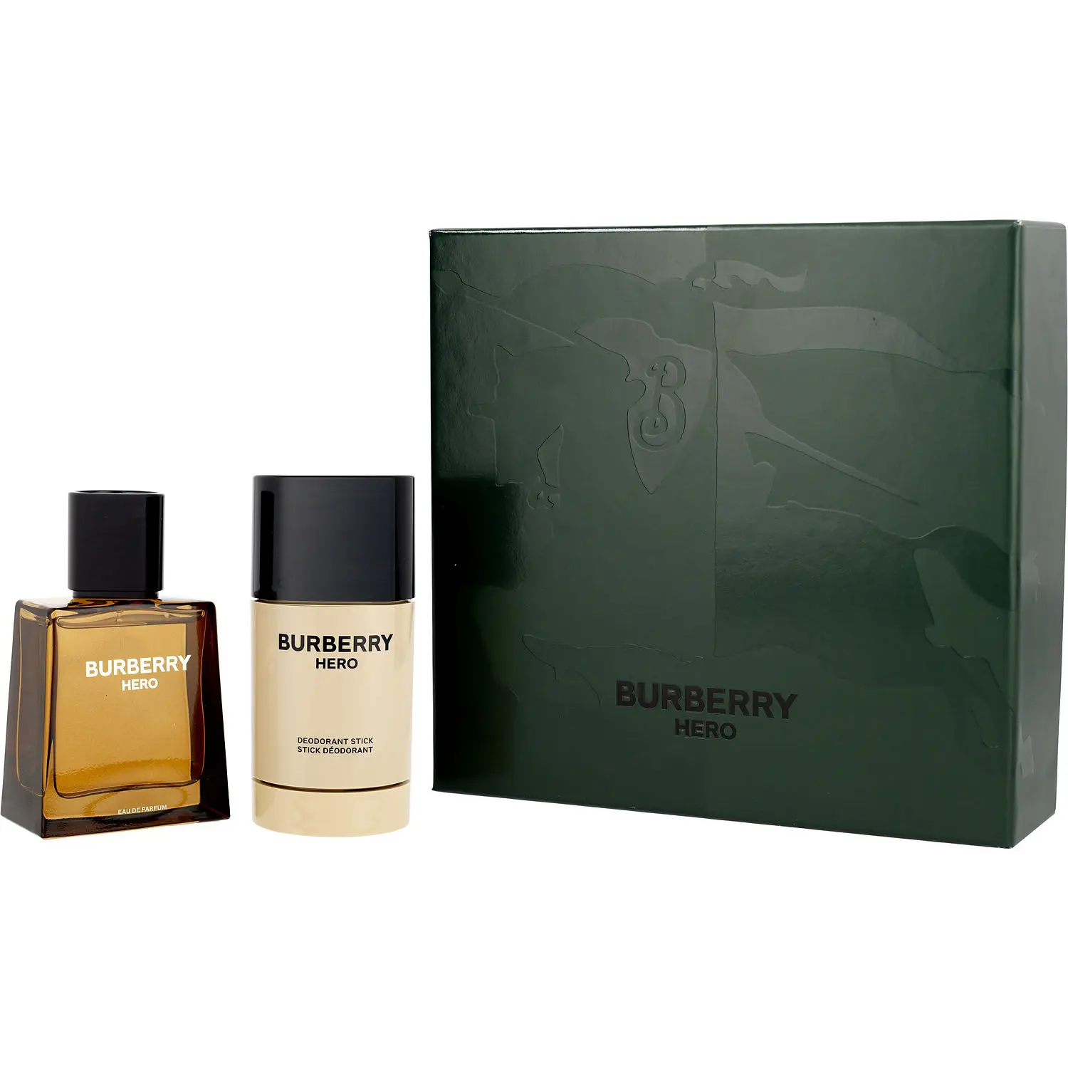 Burberry Hero Set-Eau De Parfum Spray 1.6 Oz & Deodorant Stick 2.5 Oz For Men Burberry Hero Set-Eau De Parfum Spray 1.6 Oz & Deodorant Stick 2.5 Oz For Men